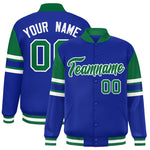 Custom Royal Varsity Full-Snap Color Block Letterman Jacket | BuyFootballJersey