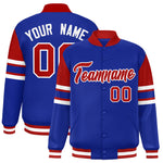 Custom Royal Varsity Full-Snap Color Block Letterman Jacket | BuyFootballJersey