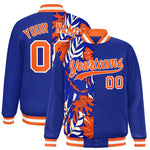 Custom Royal Varsity Full-Snap Flower Pattern Letterman Two Tone Split Fashion Jacket | BuyFootballJersey