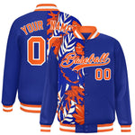 Custom Royal Varsity Full-Snap Flower Pattern Letterman Two Tone Split Fashion Jacket | BuyFootballJersey