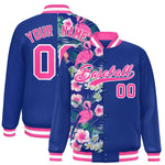 Custom Royal Varsity Full-Snap Flower Pattern Letterman Two Tone Split Fashion Jacket | BuyFootballJersey
