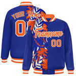 Custom Royal Varsity Full-Snap Flower Pattern Letterman Two Tone Split Fashion Jacket | BuyFootballJersey
