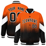 Custom Orange Black Gradient Varsity Full-Snap Polka Dot Pattern Letterman Baseball Jacket | BuyFootballJersey