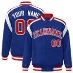 Custom Royal Varsity Full-Snap Color Block Letterman Jacket | BuyFootballJersey