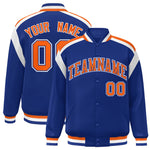 Custom Royal Varsity Full-Snap Color Block Letterman Jacket | BuyFootballJersey