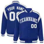Custom Royal Varsity Full-Snap Color Block Letterman Jacket | BuyFootballJersey