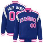 Custom Royal Varsity Full-Snap Color Block Letterman Jacket | BuyFootballJersey