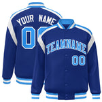 Custom Royal Varsity Full-Snap Color Block Letterman Jacket | BuyFootballJersey