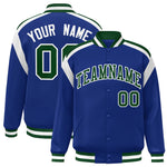 Custom Royal Varsity Full-Snap Color Block Letterman Jacket | BuyFootballJersey