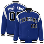 Custom Royal Varsity Full-Snap Color Block Letterman Jacket | BuyFootballJersey