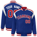 Custom Royal Varsity Full-Snap Color Block Letterman Jacket | BuyFootballJersey