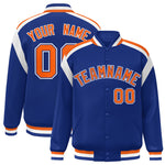 Custom Royal Varsity Full-Snap Color Block Letterman Jacket | BuyFootballJersey