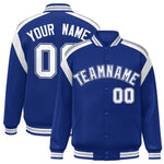 Custom Royal Varsity Full-Snap Color Block Letterman Jacket | BuyFootballJersey