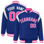 Custom Royal Varsity Full-Snap Color Block Letterman Jacket | BuyFootballJersey
