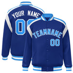 Custom Royal Varsity Full-Snap Color Block Letterman Jacket | BuyFootballJersey