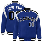 Custom Royal Varsity Full-Snap Color Block Letterman Jacket | BuyFootballJersey