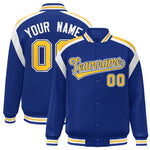 Custom Royal Varsity Full-Snap Color Block Letterman Jacket | BuyFootballJersey