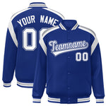 Custom Royal Varsity Full-Snap Color Block Letterman Jacket | BuyFootballJersey