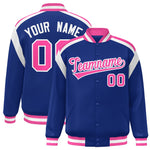 Custom Royal Varsity Full-Snap Color Block Letterman Jacket | BuyFootballJersey