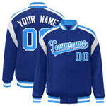 Custom Royal Varsity Full-Snap Color Block Letterman Jacket | BuyFootballJersey