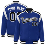 Custom Royal Varsity Full-Snap Color Block Letterman Jacket | BuyFootballJersey