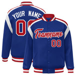Custom Royal Varsity Full-Snap Color Block Letterman Jacket | BuyFootballJersey