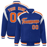 Custom Royal Varsity Full-Snap Color Block Letterman Jacket | BuyFootballJersey