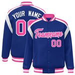 Custom Royal Varsity Full-Snap Color Block Letterman Jacket | BuyFootballJersey