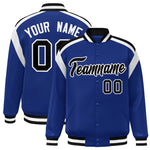 Custom Royal Varsity Full-Snap Color Block Letterman Jacket | BuyFootballJersey