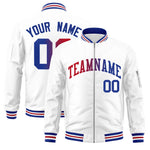 Custom White Full-Zip Gradient Fashion Letterman Bomber Jacket | BuyFootballJersey