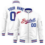 Custom White Full-Zip Gradient Fashion Letterman Bomber Jacket | BuyFootballJersey