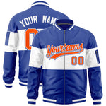 Custom Royal White-Royal Varsity Full-Zip Color Block Letterman Bomber Jacket | BuyFootballJersey