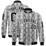 Custom Varsity Full-Zip Snake Pattern Letterman Bomber Jacket | BuyFootballJersey