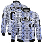Custom Varsity Full-Zip Snake Pattern Letterman Bomber Jacket | BuyFootballJersey