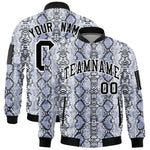 Custom Varsity Full-Zip Snake Pattern Letterman Bomber Jacket | BuyFootballJersey