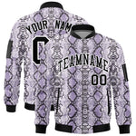 Custom Varsity Full-Zip Snake Pattern Letterman Bomber Jacket | BuyFootballJersey