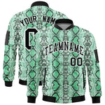 Custom Varsity Full-Zip Snake Pattern Letterman Bomber Jacket | BuyFootballJersey