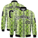 Custom Varsity Full-Zip Snake Pattern Letterman Bomber Jacket | BuyFootballJersey