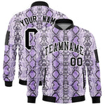 Custom Varsity Full-Zip Snake Pattern Letterman Bomber Jacket | BuyFootballJersey