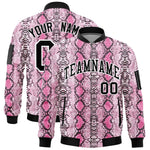 Custom Varsity Full-Zip Snake Pattern Letterman Bomber Jacket | BuyFootballJersey