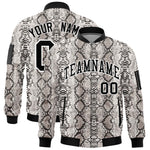 Custom Varsity Full-Zip Snake Pattern Letterman Bomber Jacket | BuyFootballJersey