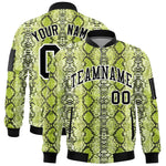 Custom Varsity Full-Zip Snake Pattern Letterman Bomber Jacket | BuyFootballJersey