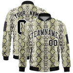 Custom Varsity Full-Zip Snake Pattern Letterman Bomber Jacket | BuyFootballJersey