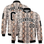 Custom Varsity Full-Zip Snake Pattern Letterman Bomber Jacket | BuyFootballJersey