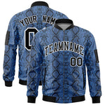 Custom Varsity Full-Zip Snake Pattern Letterman Bomber Jacket | BuyFootballJersey