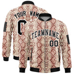 Custom Varsity Full-Zip Snake Pattern Letterman Bomber Jacket | BuyFootballJersey