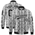 Custom Varsity Full-Zip Snake Pattern Letterman Bomber Jacket | BuyFootballJersey