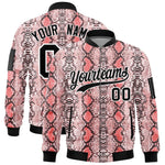 Custom Varsity Full-Zip Snake Pattern Letterman Bomber Jacket | BuyFootballJersey