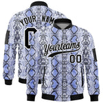Custom Varsity Full-Zip Snake Pattern Letterman Bomber Jacket | BuyFootballJersey