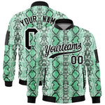 Custom Varsity Full-Zip Snake Pattern Letterman Bomber Jacket | BuyFootballJersey